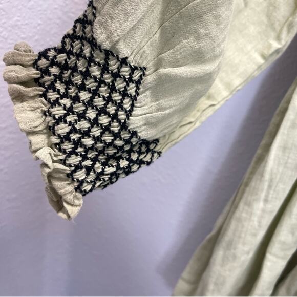 Free People Tunic Top Mini Dress Sage Combo - Picture 4 of 13